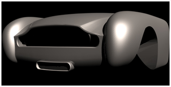 CGI model of front body panels for the Aston Martin DB5